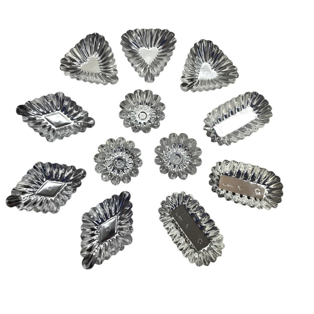 Vintage Sweden Aluminum Tart Molds Set of 12 Scalloped Fluted Aspic Baking Tins